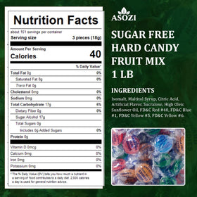 ASOZI sugar-free fruit candies, individually wrapped for on-the-go snacking