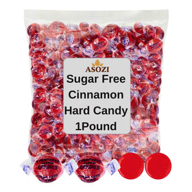 ASOZI sugar-free cinnamon candy discs in a 1 lb pack for sugar-conscious snacking