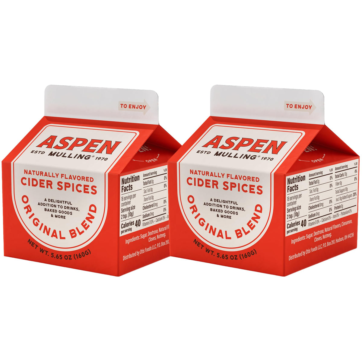 Aspen Mulling Original Blend packaging glowing with holiday warmth, ideal for gifting.