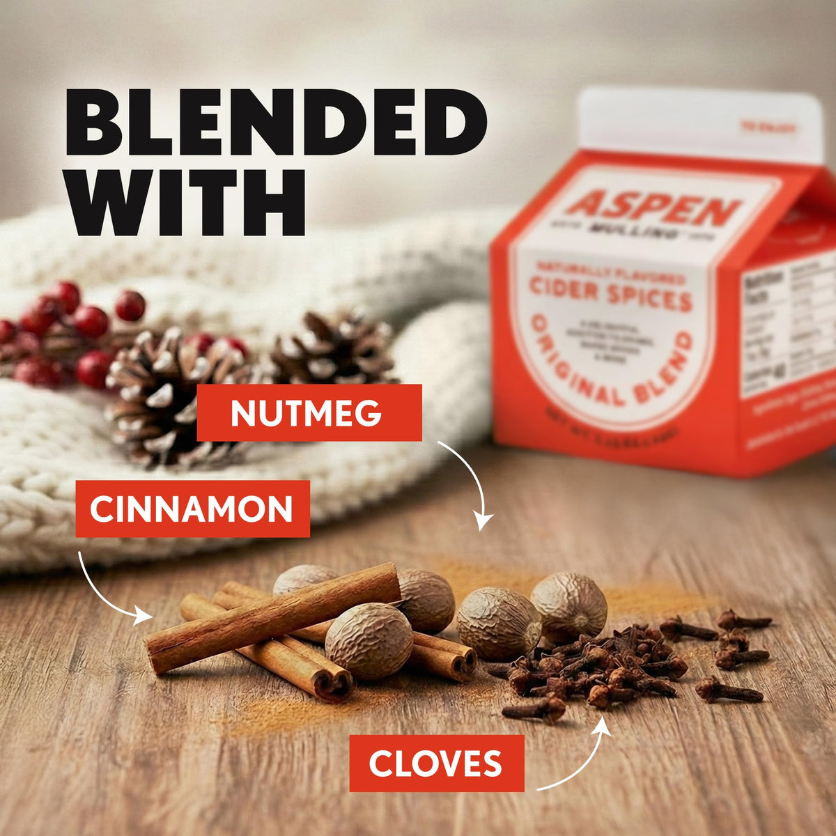 Aspen Mulling Spices added to cider and wine for mulled drinks.