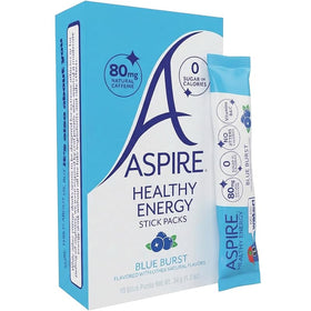ASPIRE Blue Burst energy stick dispense showing convenient on-the-go caffeine boost