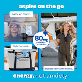 ASPIRE Blue Burst on-the-go pouch ready for gym or commute energy boost