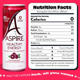 ASPIRE Cranberry energy drink can on the go, convenient keto-friendly option