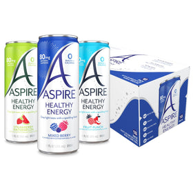 Aspire Fan Favorite Variety Pack front view with assorted energy drinks for everyday boosts.
