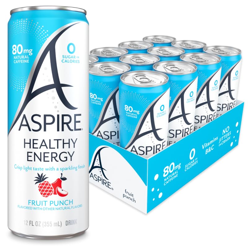 ASPIRE Fruit Punch bottle pour highlights a refreshing, zero-sugar energy boost for keto-friendly days.