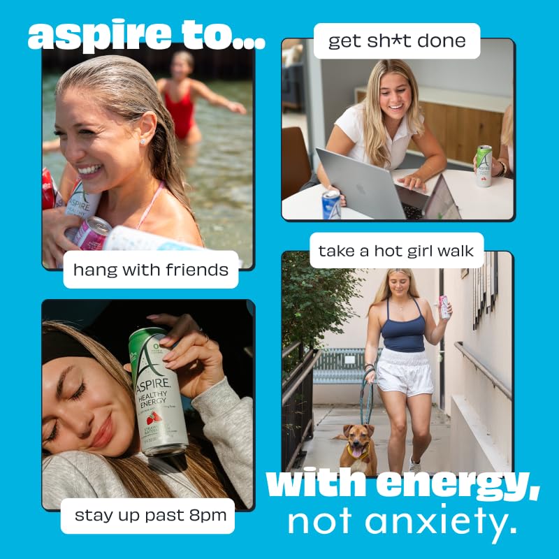 ASPIRE Fruit Punch bottle on desk suggests a versatile energy companion for busy professionals.