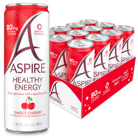 Aspire Sweet Cherry energy can close-up for a smooth caffeine boost