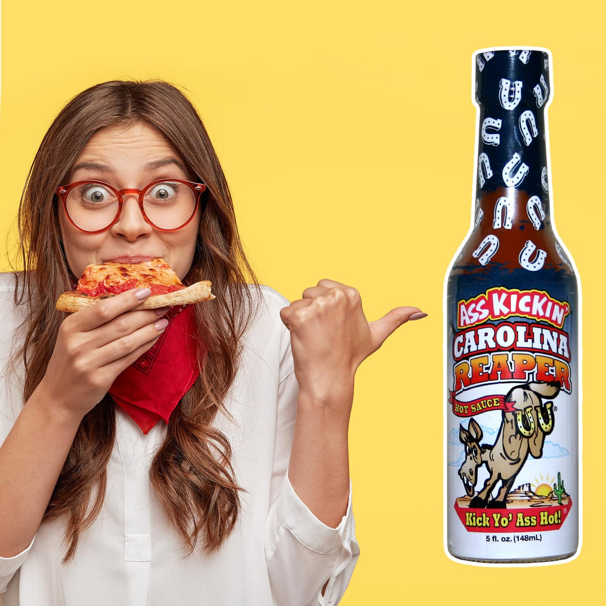 ASS KICKIN' Carolina Reaper pizza slice ready for bold heat