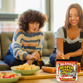 ASS KICKIN' Carolina Reaper peanuts on hand — crunchy heat for busy days.