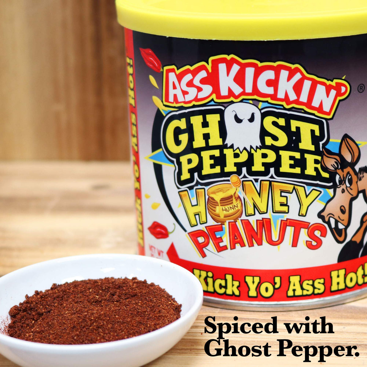 ASS KICKIN' Ghost Pepper Peanuts desk-snack shows quick, satisfying heat at work.