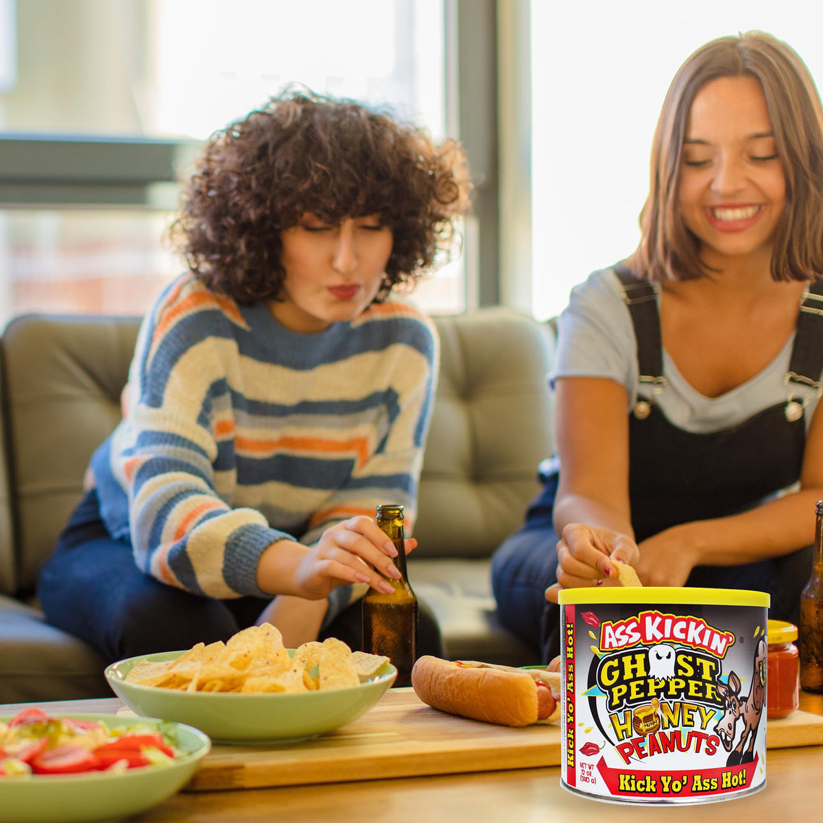 ASS KICKIN' Ghost Pepper Peanuts nutrition label highlights protein and Vitamin E.
