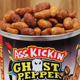 ASS KICKIN' Ghost Pepper Peanuts on-the-go scene shows a gym bag snack.