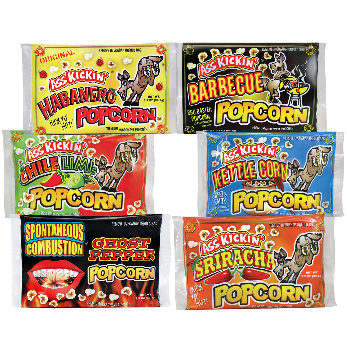 ASS KICKIN' Kettle Corn Pack—bold flavor with quick microwave prep for movie night.