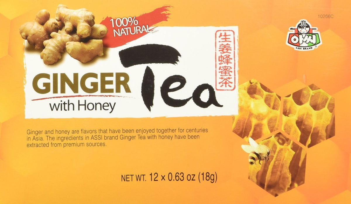 Assi Instant Ginger Tea with Honey box packaging for quick comfort