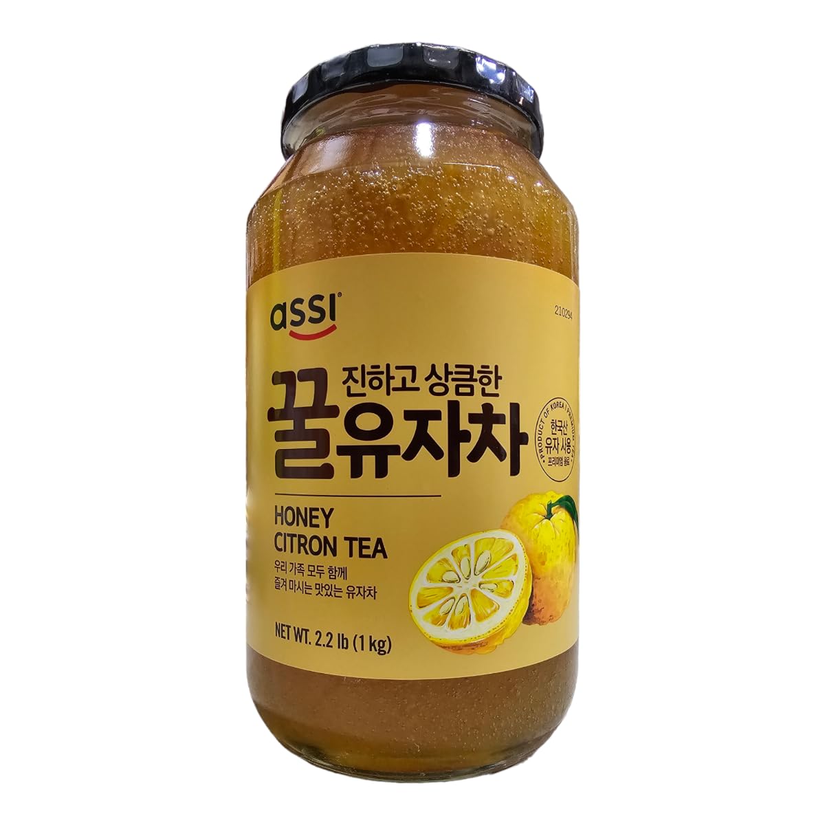 Assi Korean Citron Tea with Honey 1kg jar ready for cozy hot brews.