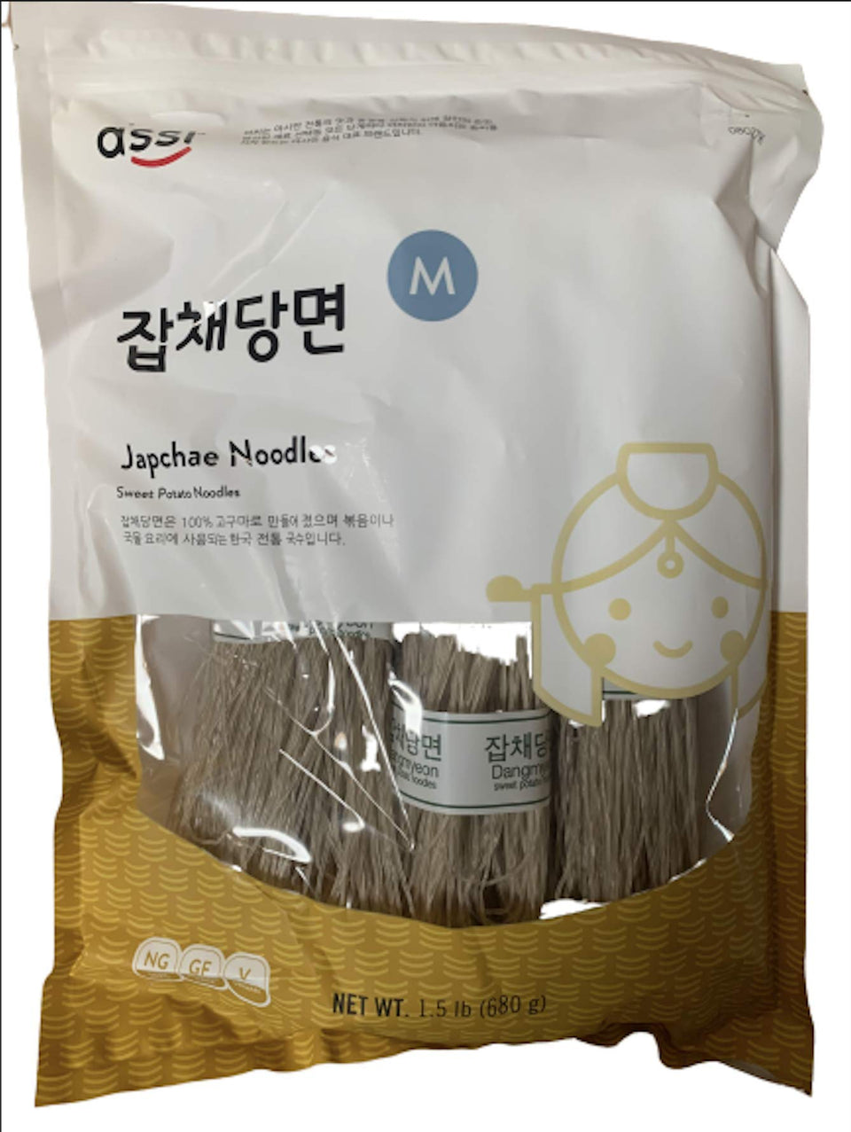 Assi sweet potato noodles pack for authentic jabchae and versatile meals