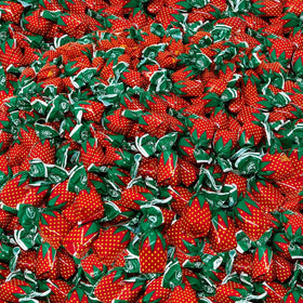 Assortit bulk strawberry hard candy with real pulp—fruity, shareable treat