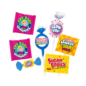 Assortit Charms Blow Pops and gummies for a playful treat at events