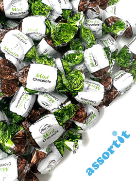 Assortit mint center with chocolate core appeals to the senses.