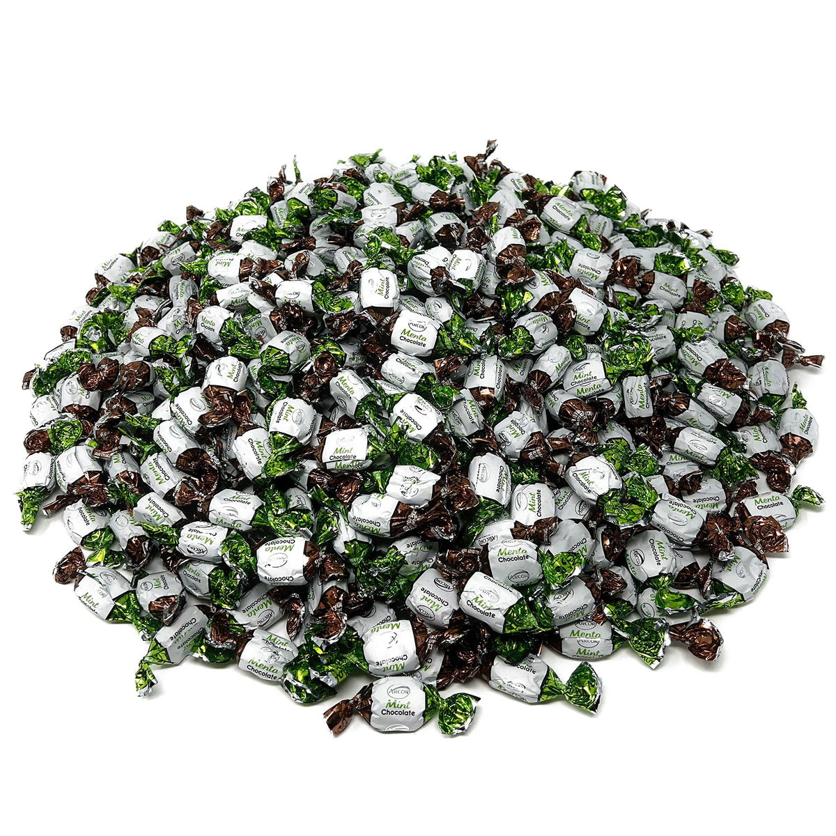 Assortit chocolate filled mints close-up packaging showcases premium handling.