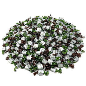 Assortit chocolate filled mints close-up packaging showcases premium handling.