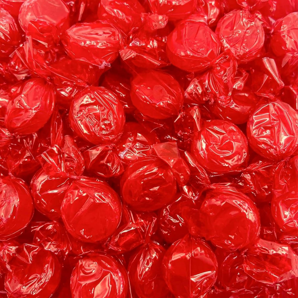 Assortit cinnamon hard candy disks 3lb pack, ideal bulk snack for gatherings.