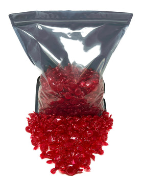 Assortit Cinnamon Hard Candy Disks bag closeup highlights freshness