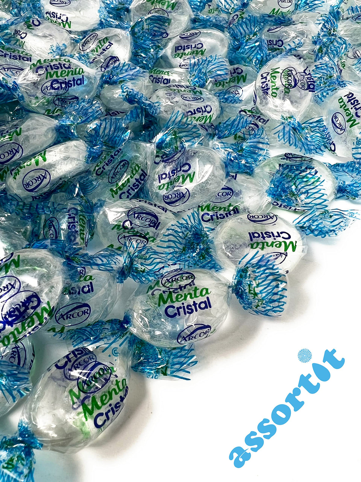 Assortit Crystal Clear Mints made in Argentina, premium candy quality.