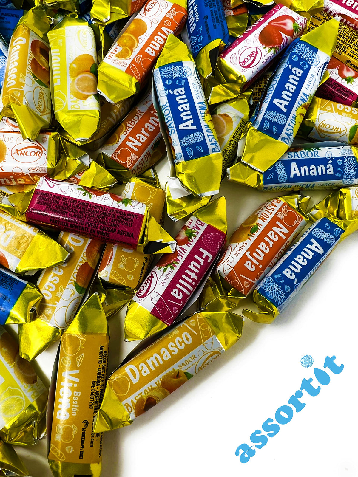 Assortit Fruity Hard Candy lemon flavor with real pulp for bright tangy enjoyment
