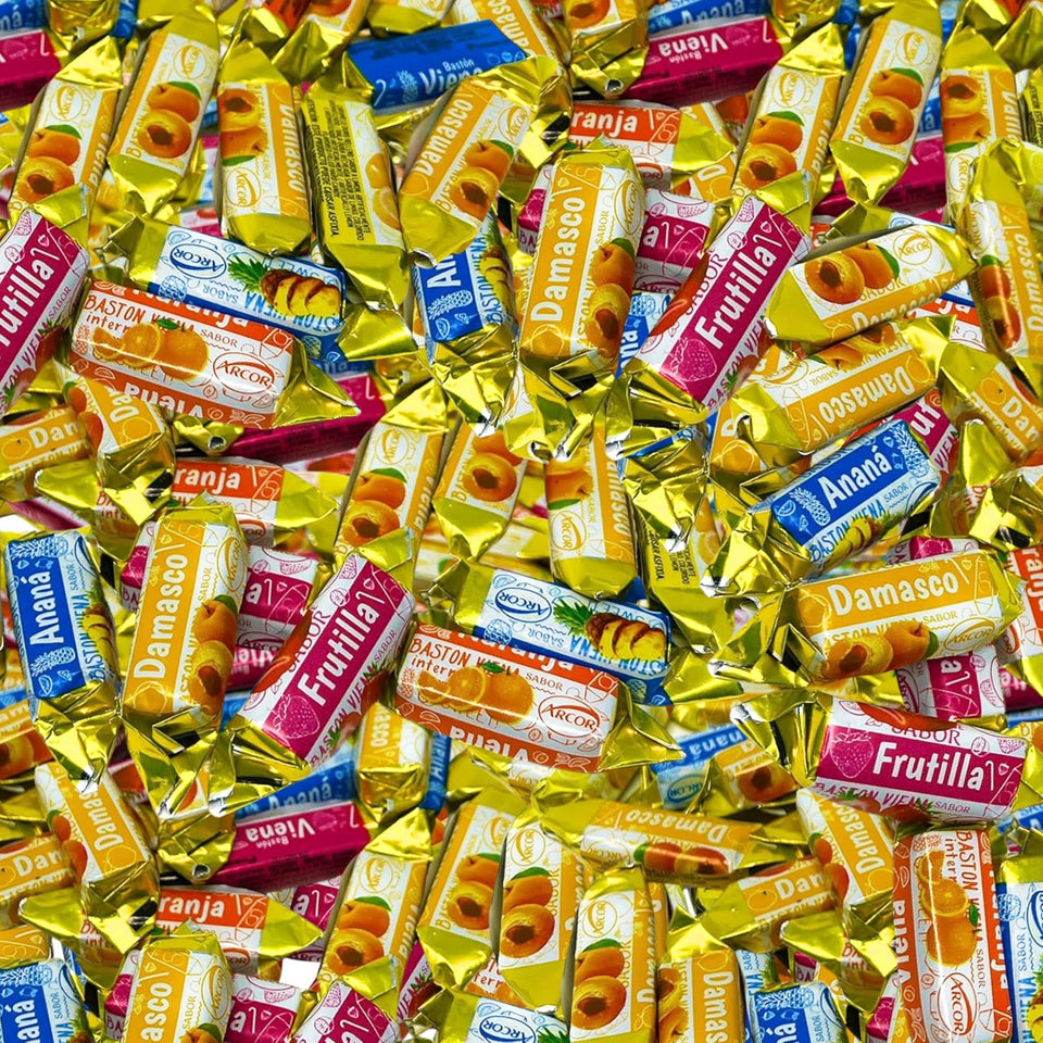 Assortit Fruity Hard Candy peach flavor with real pulp for fresh snacking