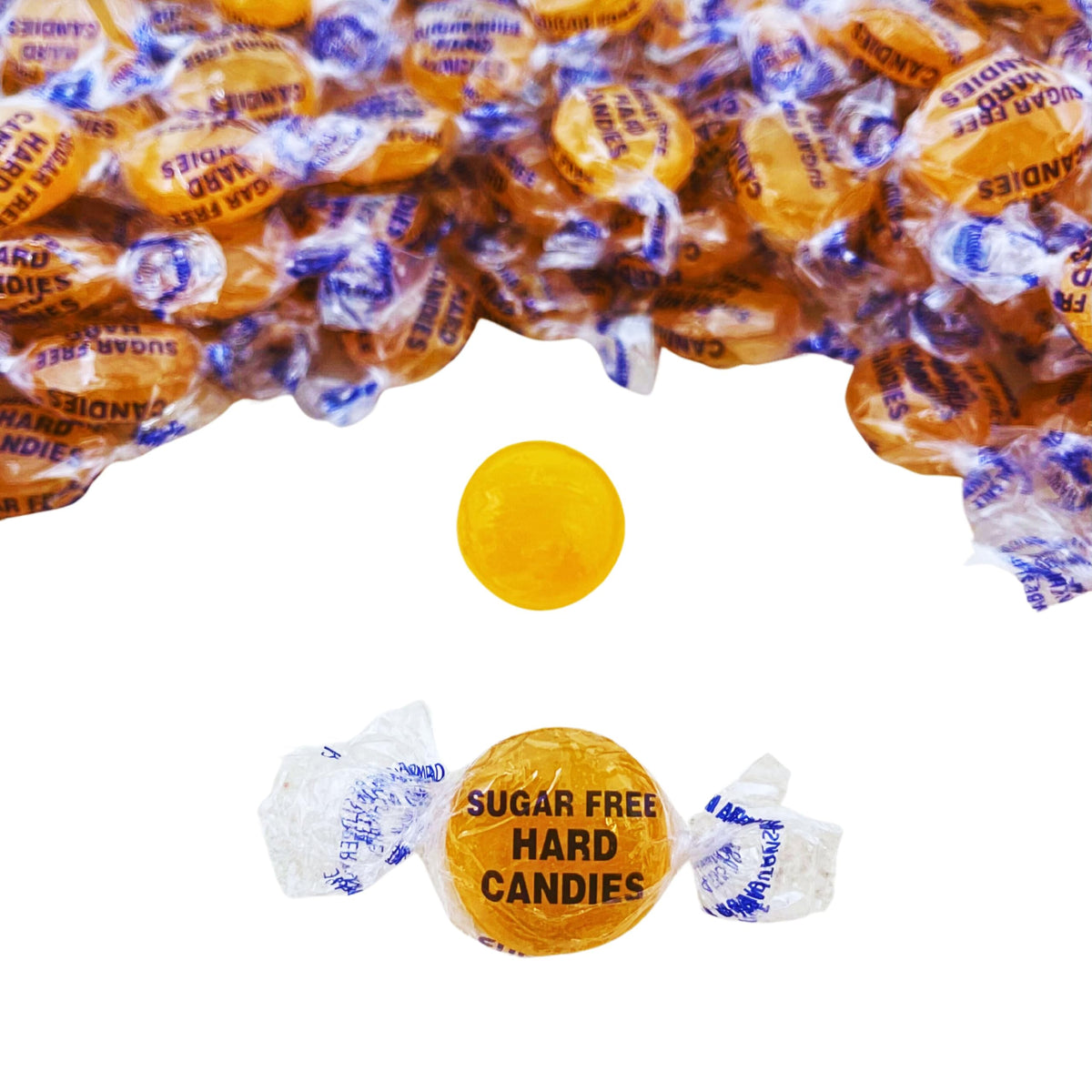 Assortit gluten-free sugar-free butterscotch suited for gluten-free diets.