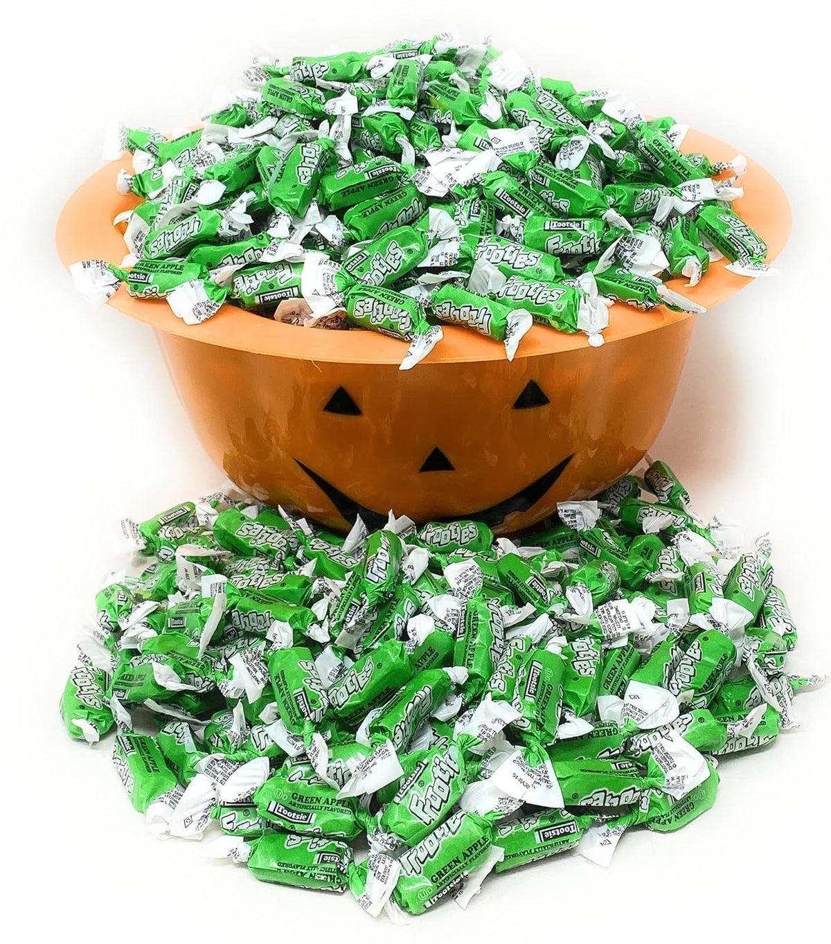 Assortit Green Apple Frooties in a resealable bag for easy snacking