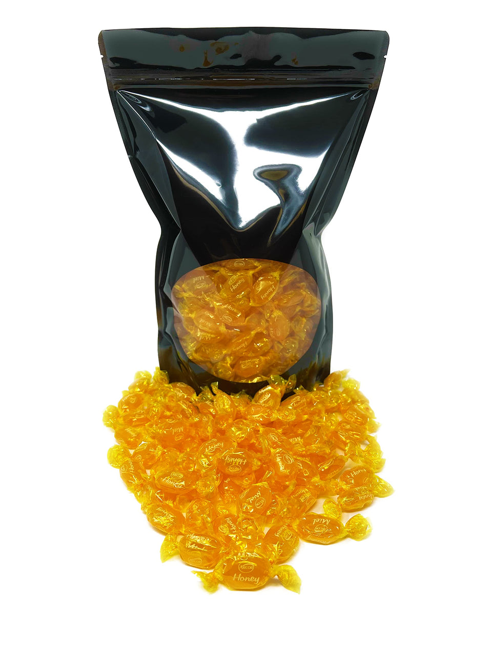 Assortit honey filled candy front view, bulk 3 lb display for easy sharing