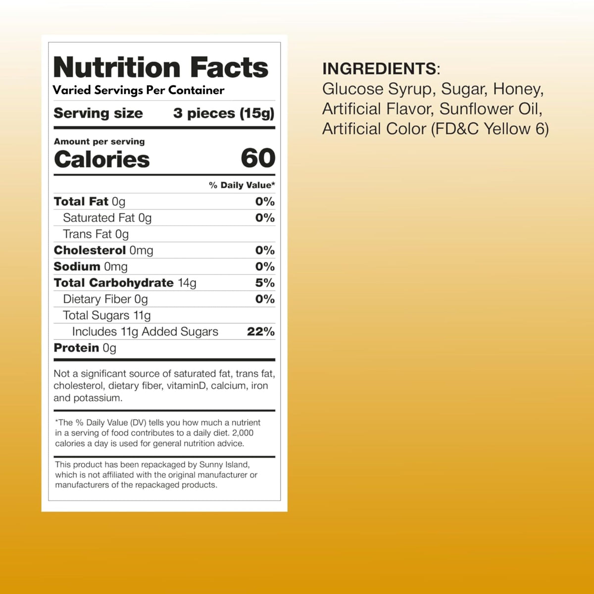 Assortit honey filled candy packaging with window, pantry friendly snack option