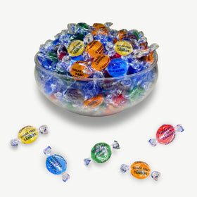 Assortit individually wrapped hard candies feature cherry, orange, lemon, lime, and berry flavors for freshness.