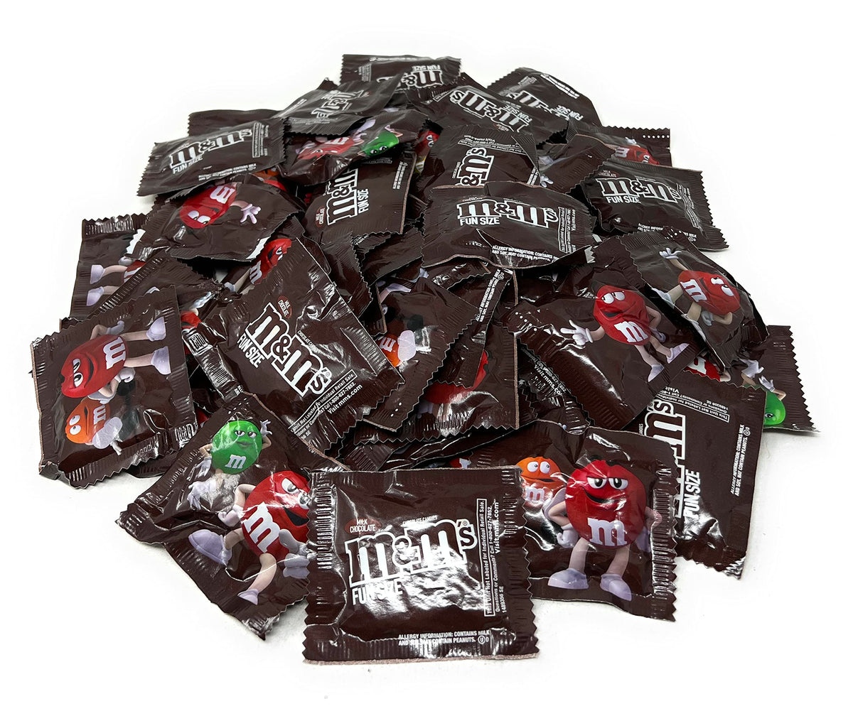 Assortit M&M Original Milk Chocolate individually wrapped classroom snacks.