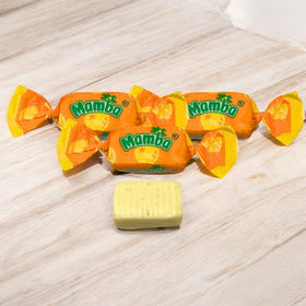 Assortit Orange Mamba chews holiday setup suggests easy party treats.
