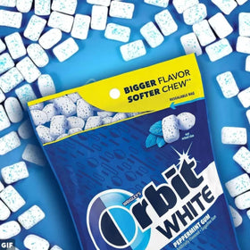 Assortit Orbit White Peppermint gum shared in office or classroom settings.