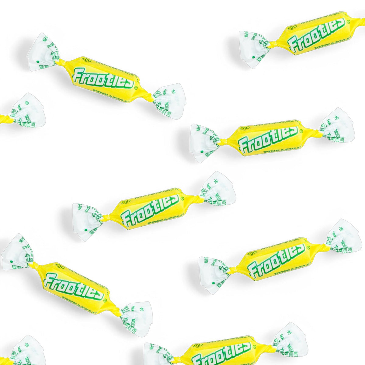 Assortit Pineapple Tootsie Roll Frooties resealable bag keeps freshness.