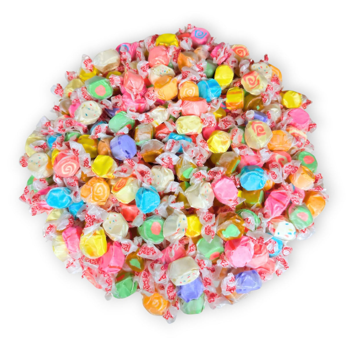 Assortit saltwater taffy mixed flavors bag showcases variety for gifts and candy buffets.