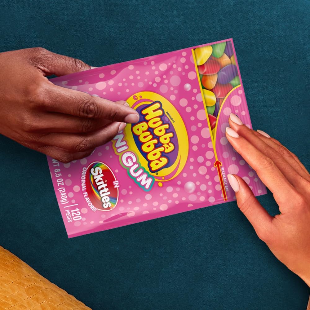 Assortit Skittles Collab flavor variety with grape, lemon, orange, strawberry, lime.