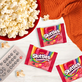 Individually wrapped Fun Size packs from the Assortit Skittles collab.