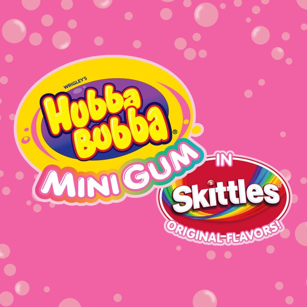 Assortit Skittles Collab mini gum form for fruity flavor on the go.