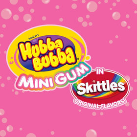 Assortit Skittles Collab mini gum form for fruity flavor on the go.