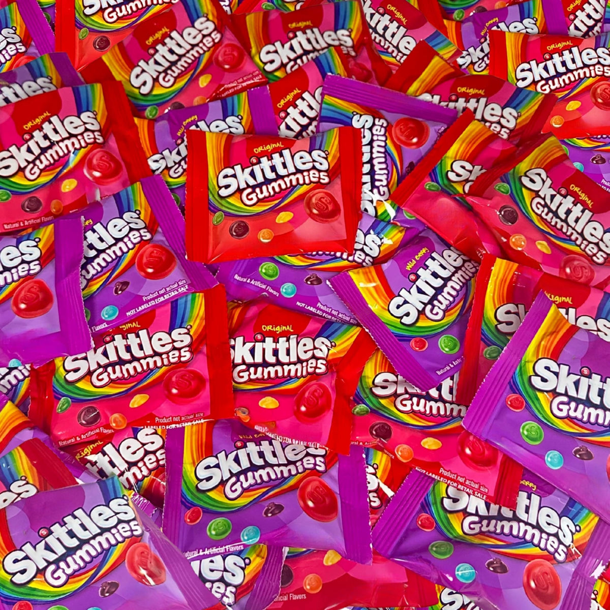 Assortit Skittles Gummies Mix fun-size packs ideal for sharing at parties