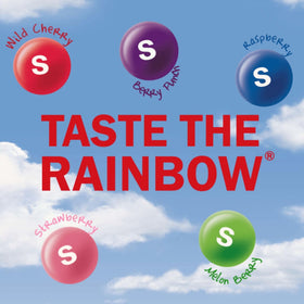 Assortit Skittles resealable bag with clear window preserving freshness.
