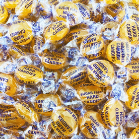 Assortit sugar-free butterscotch candies in a 1lb bag for mindful snacking.