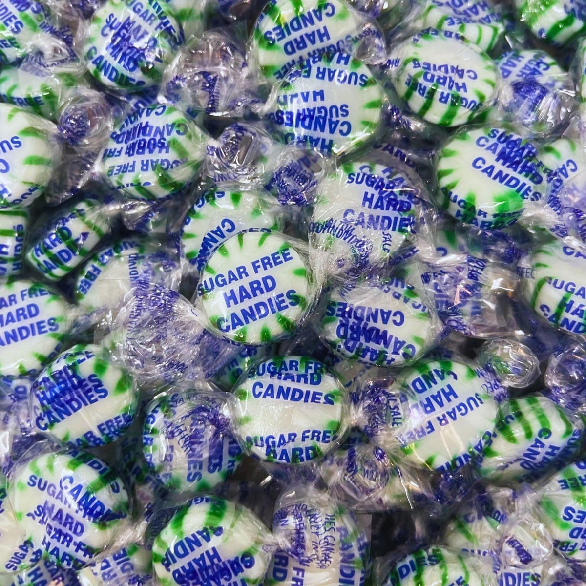 Assortit sugar-free spearmint mints in a 1lb bulk pack for sugar-conscious snacking