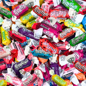 Assortit Tootsie Frooties variety pack bag showing multiple fruity flavors for sharing