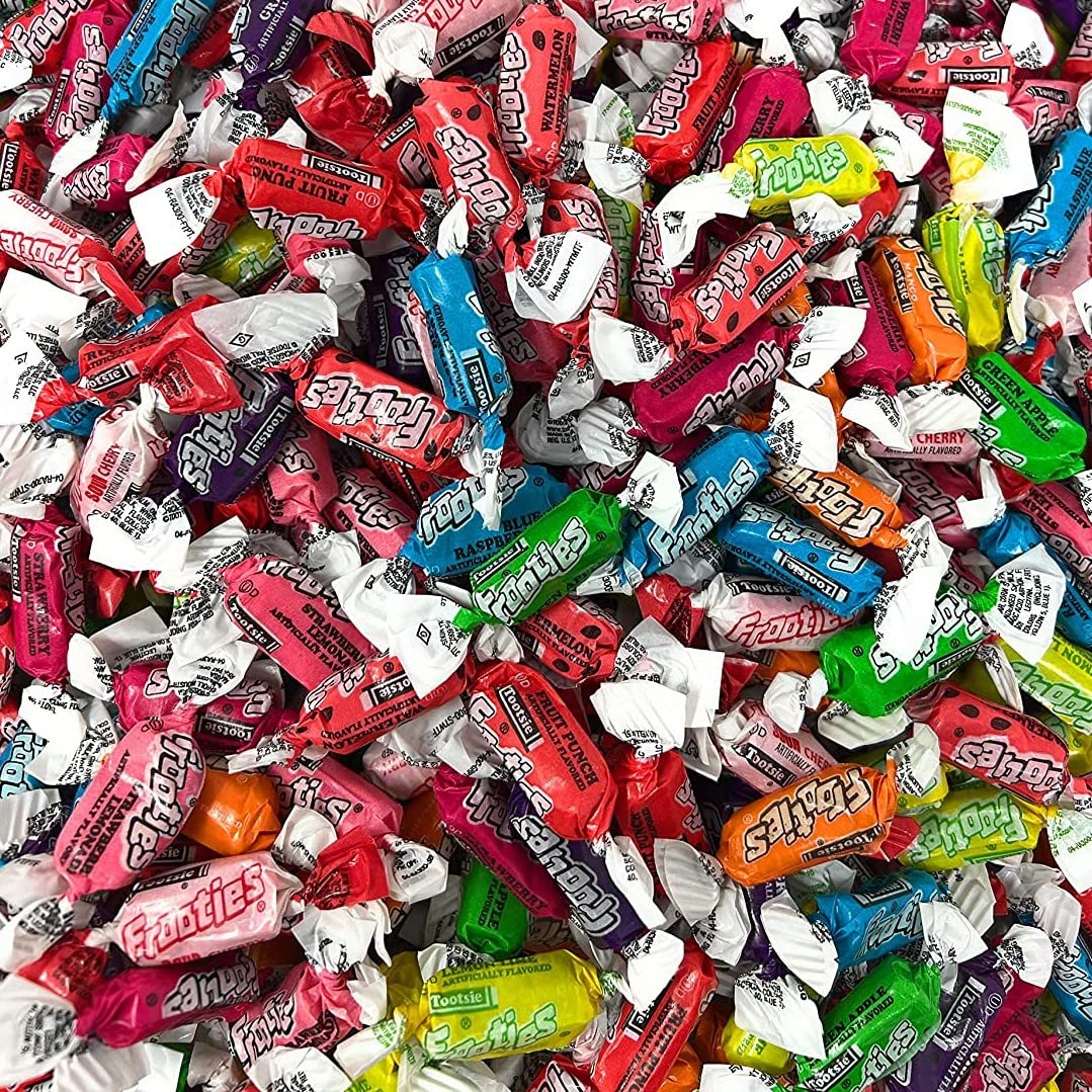 Assortit Tootsie Roll Frooties colorful fruity chews close-up highlighting individually wrapped treats